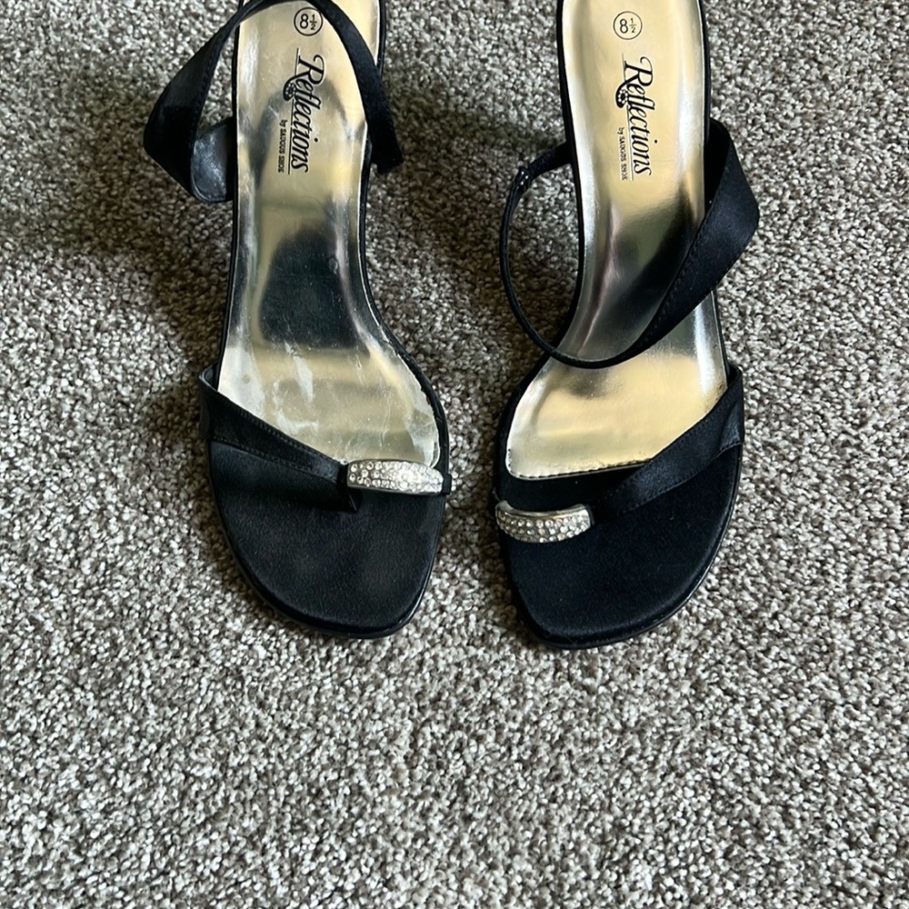 Special Occasions by Saugus Shoe Black Heels Slingback 8 1/2
